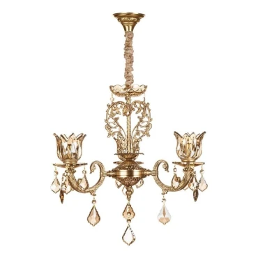 لوستر برنزی چشمه نور 3 شعله کد 2779