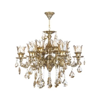 لوستر برنزی چشمه نور 12شعله کد 3559