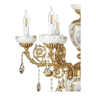 لوستر چشمه نور 6 شعله کد 2910 آنتیک