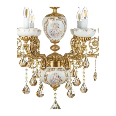 لوستر چشمه نور 6 شعله کد 2910 آنتیک