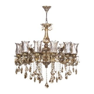 لوستر برنزی چشمه نور 16شعله کد 3523 