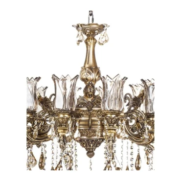 لوستر برنزی چشمه نور 16شعله کد 3523 