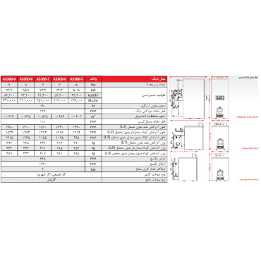 شوفاژکار پکیج زمینی آذرخش بلند as300-5