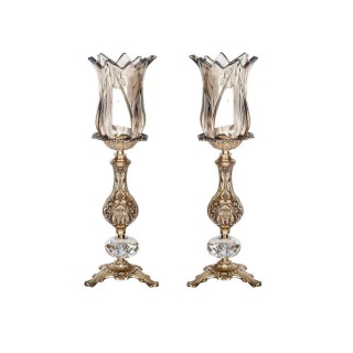 شمعدان چشمه نور کد C2990.2T-A بسته 2 عددی (زیتونی)