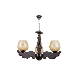 لوستر سه شعله چشمه نور کد G648.3-BR (قهوه ای)