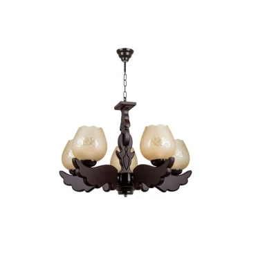 لوستر پنج شعله چشمه نور کد G648.5-BR (قهوه ای)