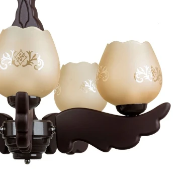 لوستر پنج شعله چشمه نور کد G648.5-BR (قهوه ای)