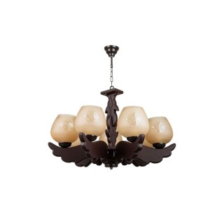 لوستر هفت شعله چشمه نور کد G648.7-BR (قهوه ای)