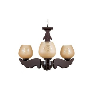 لوستر سه شعله چشمه نور کد G649.3-BR (قهوه ای)