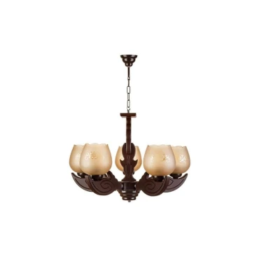 لوستر چشمه نور 5 شعله کد G501/5-BR قهوه ای