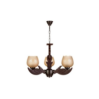 لوستر چشمه نور 3 شعله کد G501 (قهوه ای)