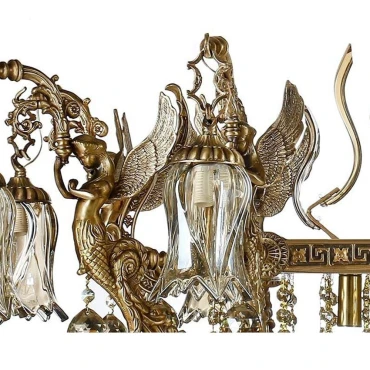 لوستر بیضی چشمه نور 16 شعله کد C2744.16 (برنزی)