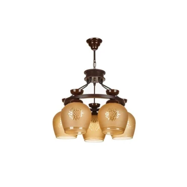 لوستر چشمه نور 5 شعله کد G561.5 (قهوه ای)