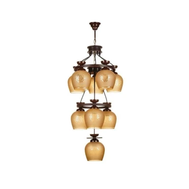 لوستر چشمه نور 9 شعله کد G561.5_3_1 (قهوه ای)