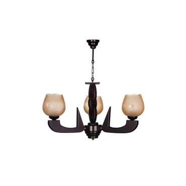 لوستر 3 شعله چشمه نور کد G506-3 (قهوه ای)