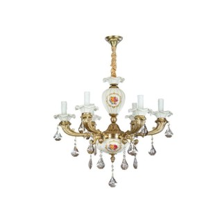 لوستر 6 شعله چشمه نور کد C3317.6-WT-AO (زیتونی)