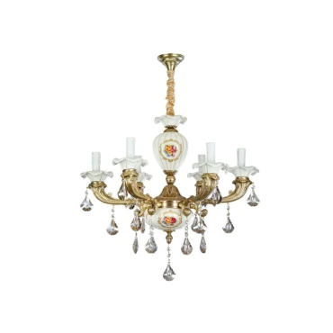 لوستر 6 شعله چشمه نور کد C3317.6-WT-AO (زیتونی)