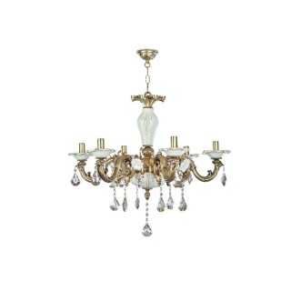 لوستر 6 شعله چشمه نور کد C3315.6-WT-AO (زیتونی)