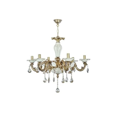 لوستر 6 شعله چشمه نور کد C3315.6-WT-AO (زیتونی)