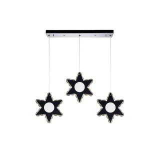 چراغ آویز چشمه نور کد A6543-3-G (کریستالی)