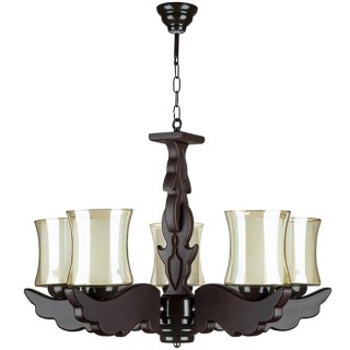 لوستر پنج شعله چشمه نور کد G660/5-BR قهوه ای